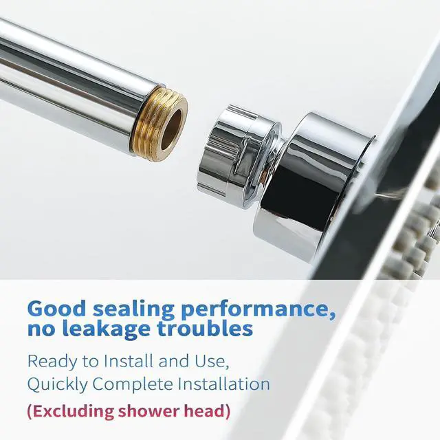 Alt view image 6 of 7 - 4" Showerhead Extension Arm w/PP Filter Cartridge, 4 Inch 304 Stainless Steel Chrome Shower Arm Extender, Traps Sediment & Rust, Prevents Clogging, Extends Showerhead Life in Hard Water Area