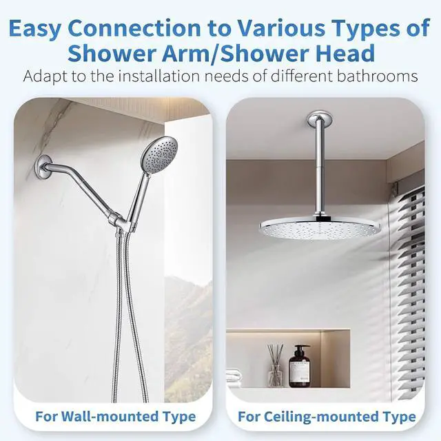 Alt view image 7 of 7 - 4" Showerhead Extension Arm w/PP Filter Cartridge, 4 Inch 304 Stainless Steel Chrome Shower Arm Extender, Traps Sediment & Rust, Prevents Clogging, Extends Showerhead Life in Hard Water Area