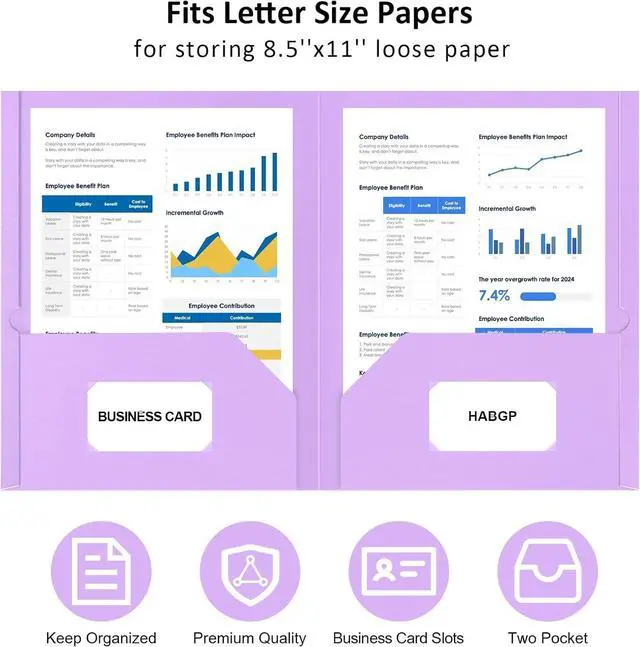 Alt view image 2 of 7 - 5 Pack Folders with Pockets, 5 Pastel Sweet Colors Paper Pocket Folders | Heavy Duty File Folders, with Business Card Slot, 2 Pocket Folder, for School Office, Letter Size
