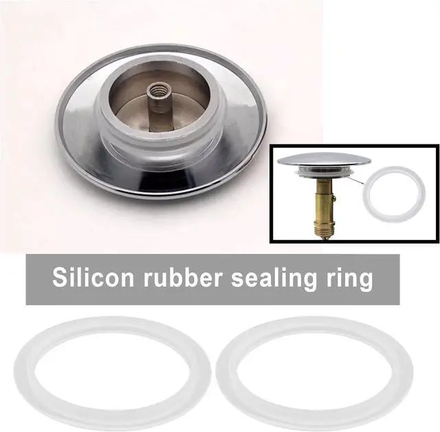 Alt view image 2 of 7 - ECSiNG 10PCS O-Rings Bath Plug Seal Ring Transparent Silicone Sealing Gasket Pop Up Basin Waste Seal for Push-Up Pop Up Sink Drain Plug Basin Plug 34mm ID 43mm OD