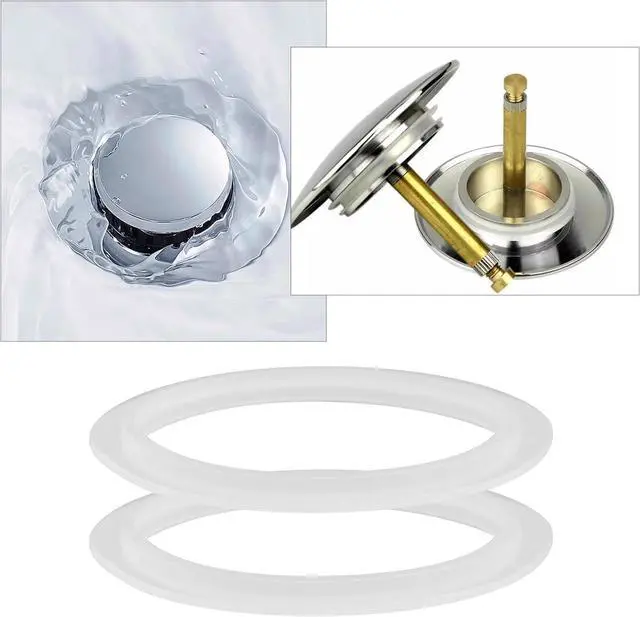 Alt view image 3 of 7 - ECSiNG 10PCS O-Rings Bath Plug Seal Ring Transparent Silicone Sealing Gasket Pop Up Basin Waste Seal for Push-Up Pop Up Sink Drain Plug Basin Plug 34mm ID 43mm OD