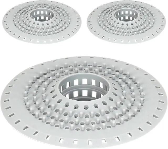 Main image of Bathtub Drain Hair Catcher, 3-Pack Silicone Foldable Drain Catcher for Bathtub, Kitchen Sink, Sink, and Regular Shower