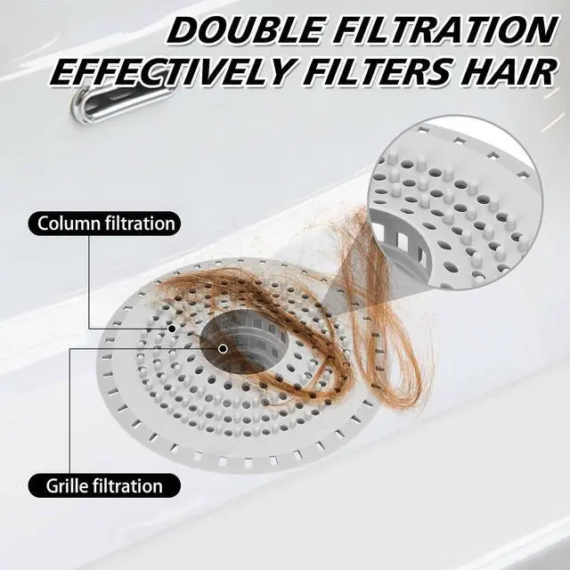 Alt view image 2 of 7 - Bathtub Drain Hair Catcher, 3-Pack Silicone Foldable Drain Catcher for Bathtub, Kitchen Sink, Sink, and Regular Shower