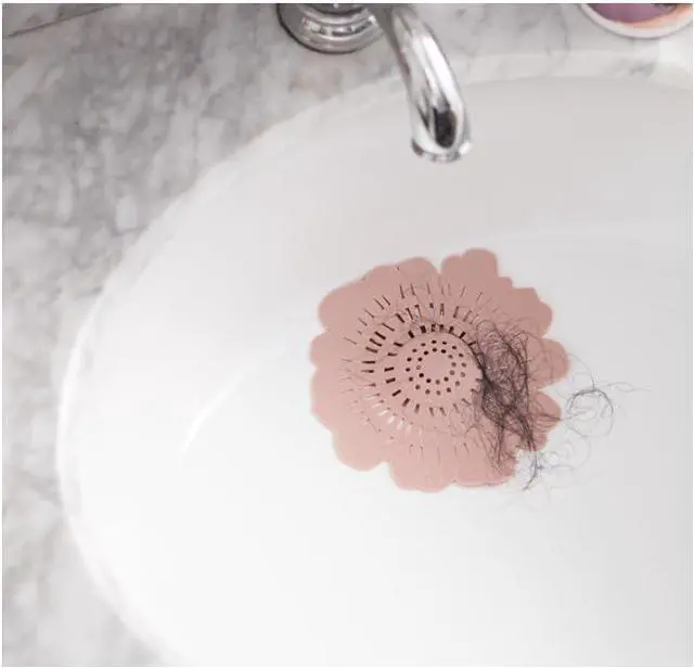 Alt view image 5 of 6 - 4 PCS Flower Shape Hair Catcher Silicone Hair Stopper Shower Drain Covers with Suction Cup Mesh for Bathroom Bath Tub Bathtub Kitchen Sink Laundry Kitchen Drains
