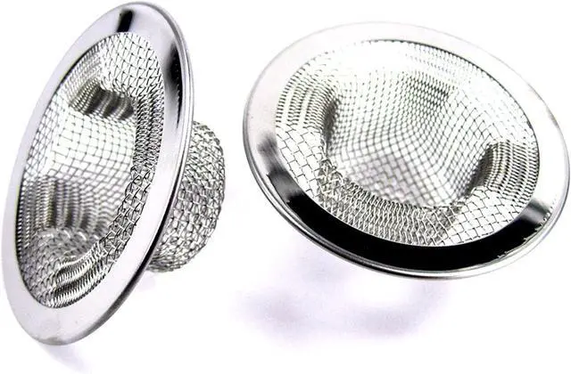 Main image of 2pcs Metal Sink Strainer Bathtub Drain Hole Hair Catcher Drain Hole Filter Trap