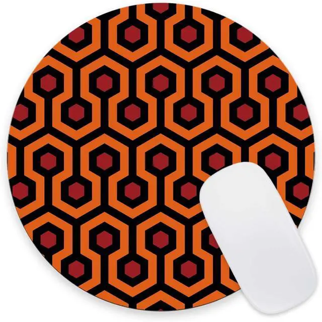 Alt view image 2 of 6 - Round Mouse Pad, The Shining Carpet Pattern Customized Premium-Textured Mouse Mat,Washable Mousepads with Cloth, Non-Slip Rubber Base Small Mousepad, 7.9×7.9×0.12 inches