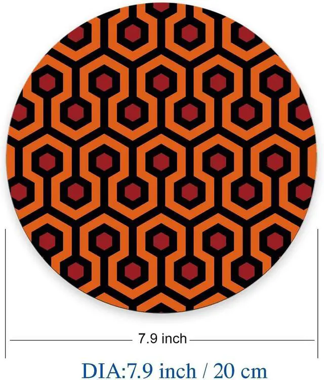 Alt view image 3 of 6 - Round Mouse Pad, The Shining Carpet Pattern Customized Premium-Textured Mouse Mat,Washable Mousepads with Cloth, Non-Slip Rubber Base Small Mousepad, 7.9×7.9×0.12 inches