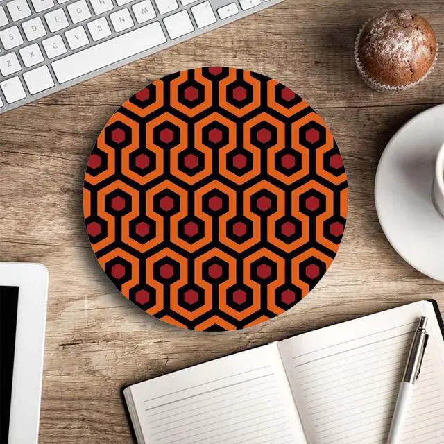 Alt view image 5 of 6 - Round Mouse Pad, The Shining Carpet Pattern Customized Premium-Textured Mouse Mat,Washable Mousepads with Cloth, Non-Slip Rubber Base Small Mousepad, 7.9×7.9×0.12 inches