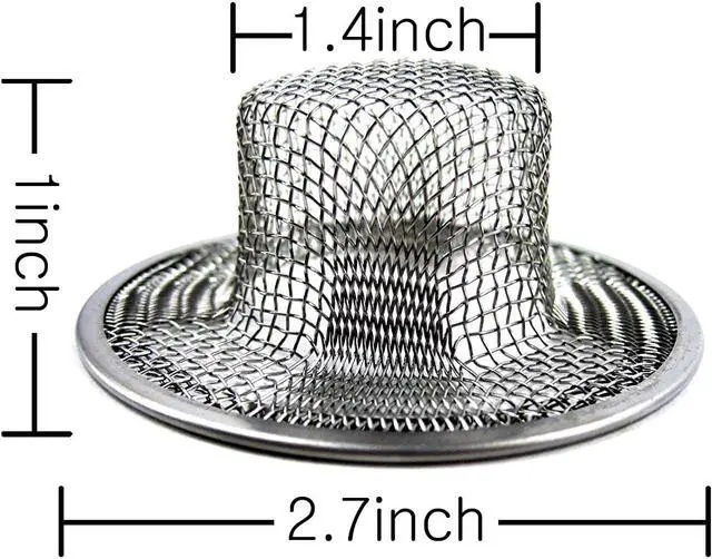 Alt view image 5 of 7 - 2pcs Metal Sink Strainer Bathtub Drain Hole Hair Catcher Drain Hole Filter Trap