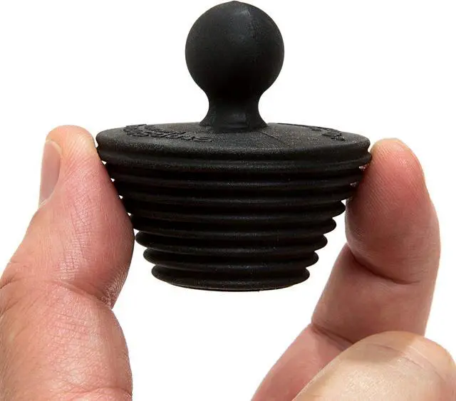 Alt view image 3 of 7 - StopShroom Tub 2 Pack Universal Stopper for Bathtub and Bathroom Sink Drains, Black Plug 2pk, 2 Count