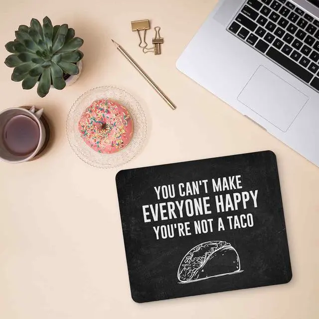 Alt view image 2 of 7 - TNUW Funny Cute Taco Mouse Pad, 9.4 x 7.8 inch, Non-Slip Rubber Mat for Desk Decor, Taco Office Supplies Gift for Women, Mouse Pad for Work