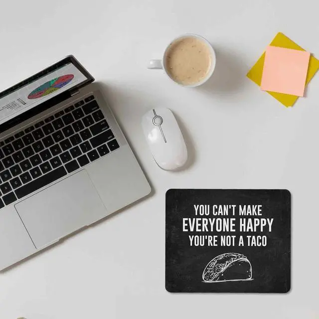 Alt view image 4 of 7 - TNUW Funny Cute Taco Mouse Pad, 9.4 x 7.8 inch, Non-Slip Rubber Mat for Desk Decor, Taco Office Supplies Gift for Women, Mouse Pad for Work