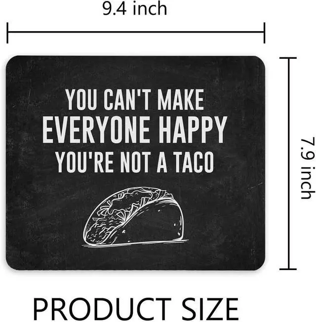 Alt view image 7 of 7 - TNUW Funny Cute Taco Mouse Pad, 9.4 x 7.8 inch, Non-Slip Rubber Mat for Desk Decor, Taco Office Supplies Gift for Women, Mouse Pad for Work