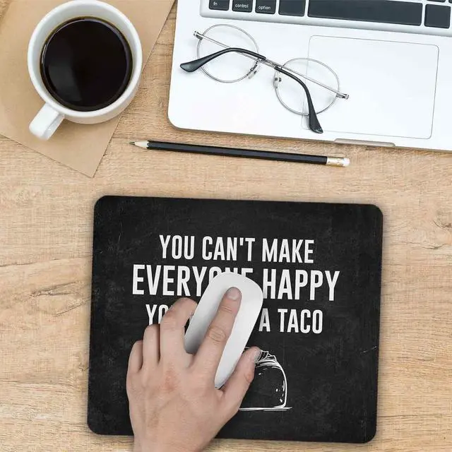 Alt view image 6 of 7 - TNUW Funny Cute Taco Mouse Pad, 9.4 x 7.8 inch, Non-Slip Rubber Mat for Desk Decor, Taco Office Supplies Gift for Women, Mouse Pad for Work
