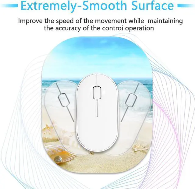 Alt view image 5 of 7 - Small Mouse PadMini Mouse Pad 6 x 7 Inchfor Laptop Keyboard Tray Wireless Mouse Home Office Travelwith Non-Slip Rubber Base, Waterproof Mouse MatBeach Shells