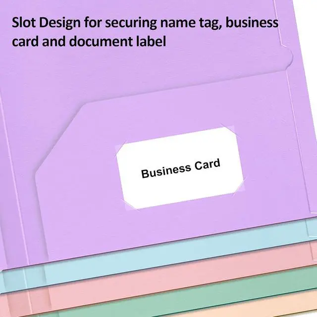 Alt view image 6 of 6 - HABGP Paper Folders with Pockets, 5 Color Heavy Duty Two Pocket Folder | with Business Card Holder, for Office, High School, Business Resume