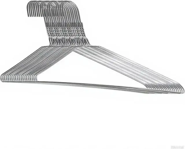 Main image of Otylzto 20Pcs Silver Wire Hangers for Clothes, Shirt, Wire Coat