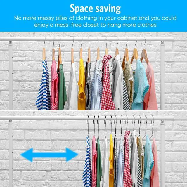 Alt view image 4 of 7 - Fayleeko 10 Pack Wire Coat Hangers - Strong, Heavy Duty Stainless Steel Metal Hangers, 16.5 Inch Ultra Thin, Space Saving