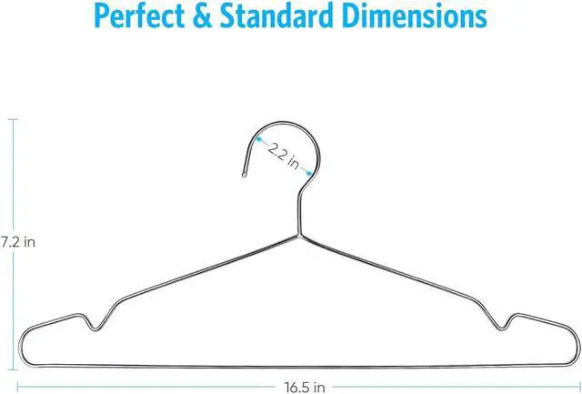 Alt view image 6 of 7 - Fayleeko 10 Pack Wire Coat Hangers - Strong, Heavy Duty Stainless Steel Metal Hangers, 16.5 Inch Ultra Thin, Space Saving