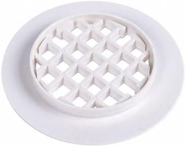 Alt view image 2 of 2 - Replacement Shower Drain Strainer, Snap-in, Round, 4-1/4 in Dia, 1/4 in H, Plastic, White - 1 Each
