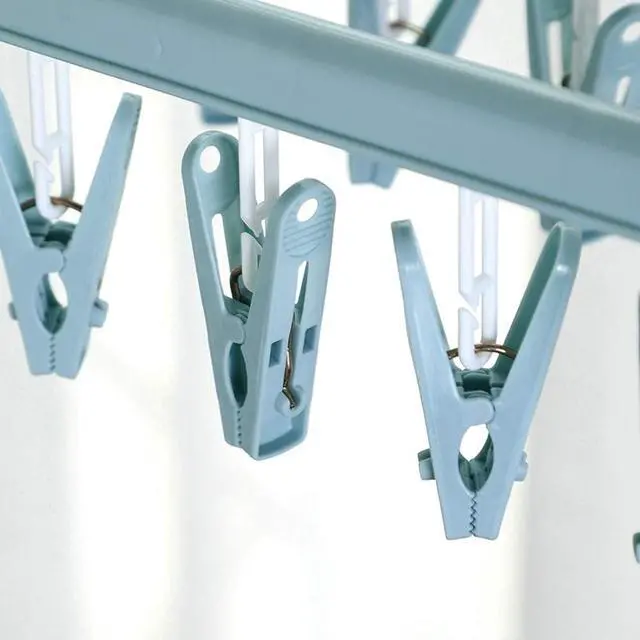 Alt view image 5 of 7 - Clip and Drip Hanger Clothes Hanger Drying Rack 32 Clips (Light Blue)