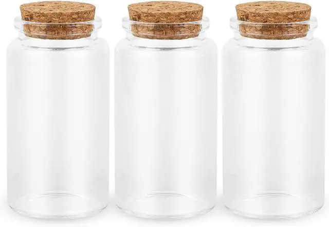 Main image of 3PC100ML Empty Glass Jars with Cork Stoppers for DIY Art Crafts Projects Decoration Party Supplies and Wedding Party Favors for DIY Art Crafts Projects Decoration Party Supplies Wedding