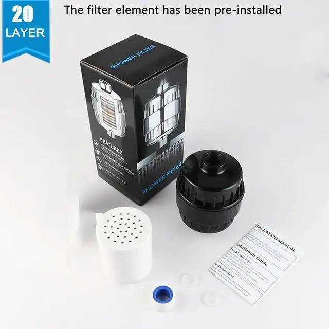 Alt view image 6 of 7 - Black High Output Shower Filter 99% Remove Shower Head Filter for Hard Water, Heavy Metals, Chlorine and Harmful Substance, Improve Your Skin And Hair