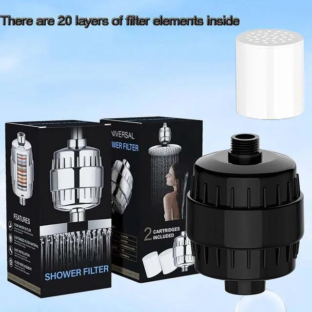 Alt view image 7 of 7 - Black High Output Shower Filter 99% Remove Shower Head Filter for Hard Water, Heavy Metals, Chlorine and Harmful Substance, Improve Your Skin And Hair