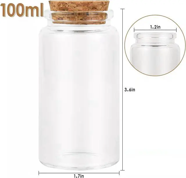 Alt view image 2 of 7 - 3PC100ML Empty Glass Jars with Cork Stoppers for DIY Art Crafts Projects Decoration Party Supplies and Wedding Party Favors for DIY Art Crafts Projects Decoration Party Supplies Wedding