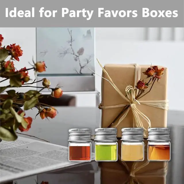 Alt view image 5 of 7 - 4Pcs 5ml Glass Jars with Lids Mini Glass Bottles Tiny Miniature Bottles Screw Cap Vials Small Jar Containers Mini Bottle Vial with Little Caps for DIY Crafts Storage Decor and More