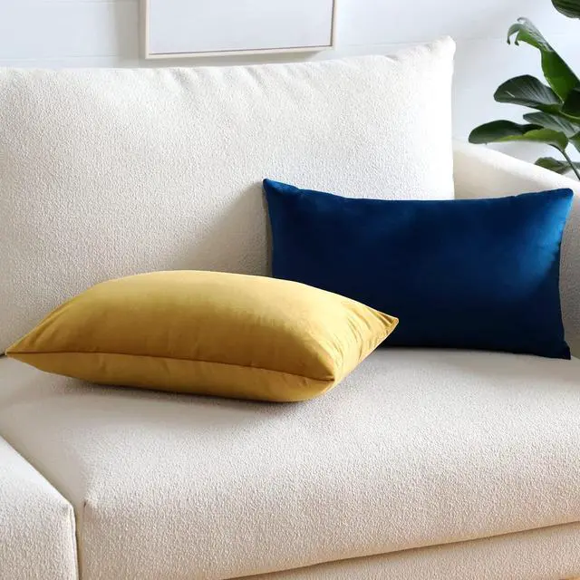 Alt view image 4 of 7 - Artscope Luxury Velvet Pillow Covers Super Soft Decorative Square Throw Pillow Covers Case Cushion Covers for Sofa Couch Bedroom Car Decor 12x20 Inch Gold