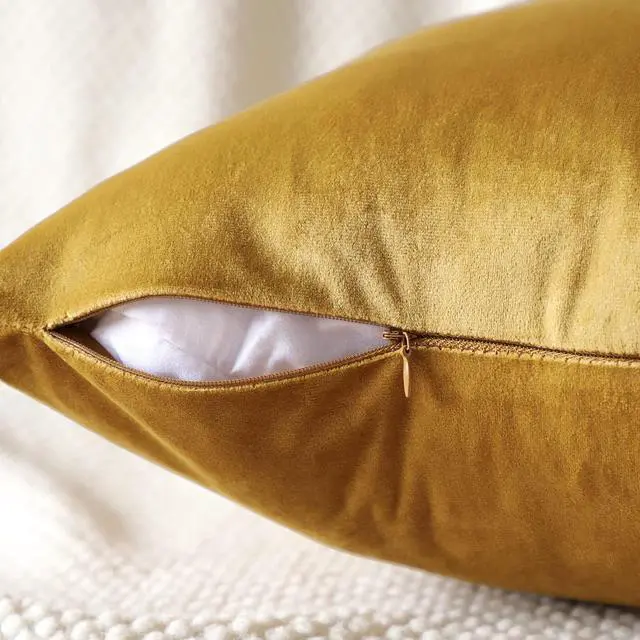 Alt view image 5 of 7 - Artscope Luxury Velvet Pillow Covers Super Soft Decorative Square Throw Pillow Covers Case Cushion Covers for Sofa Couch Bedroom Car Decor 12x20 Inch Gold