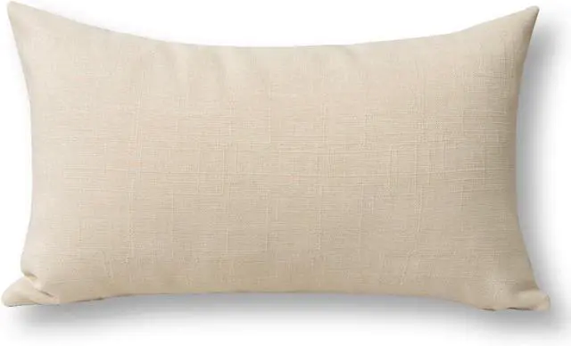 Alt view image 2 of 7 - Jeanerlor Lined Linen White Throw Pillow Cover 12x20 inch Cushion Case from Home Decor for Baby/Children, (30 x 50 cm), Light Linen