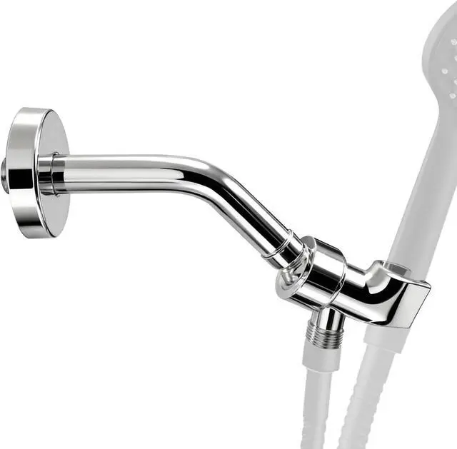 Main image of Shower Arm Set Shower Head Holder Plastic Shower holder for Handheld Showerhead, with 6-inch Shower Arm Adjustable Brass and ABS Bracket with Brass Swivel Ball Joint(Chrome)