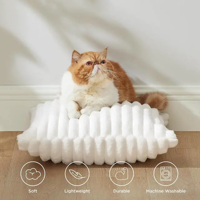 Alt view image 4 of 7 - Bedsure Fleece Striped Decorative Throw Pillow Covers, Off White, 18x18 | Set of 2, Double-Side, Fluffy Soft, Home Decor for Couch Sofa Living Room Bedroom