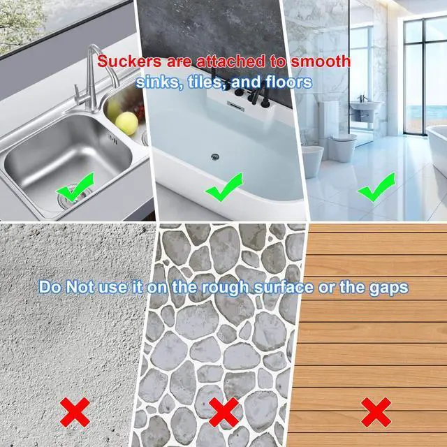 Alt view image 7 of 7 - Drain Hair Catcher 2 Packs, Shower/Bathtub Drain Cover, Silicone Hair Catcher for Shower, Square Drain Stopper for Tub,Kitchen,Bathroom Gray/White