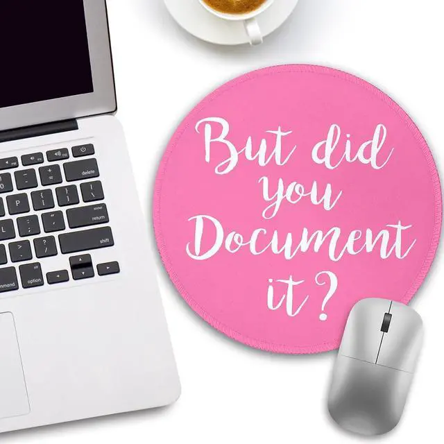 Alt view image 2 of 6 - Funny Small Mouse Pad, But Did You Document It, Cute Mousepad | Mini Travel Wireless Mice Pad for Computer, Office Accessories, Coworker Gifts, 8.6 x 8.6 inch