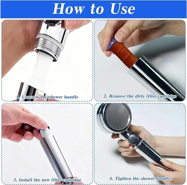 Alt view image 3 of 5 - 10PCS 2.95x0.94 inch Shower Head Filter Drivese PP Cotton Replacement Cartridge for Handheld Showerheads