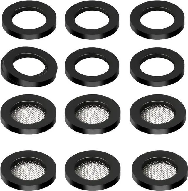 Main image of 6 Pack Shower Filter Gasket + 6 Pack Rubber Washer, 3/4" for 1/2" Fixed Shower Head/Handheld Shower Hose Connector, Creates A Seal to Prevent Leakage