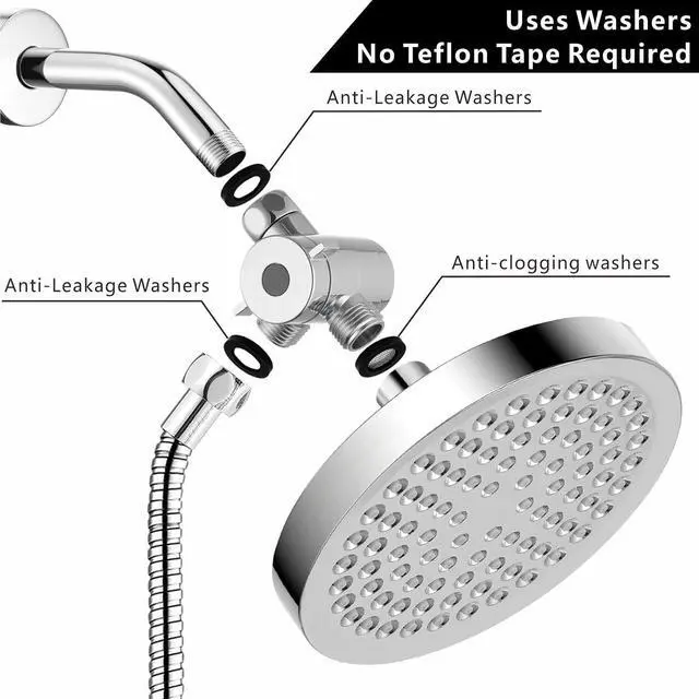 Alt view image 3 of 7 - 6 Pack Shower Filter Gasket + 6 Pack Rubber Washer, 3/4" for 1/2" Fixed Shower Head/Handheld Shower Hose Connector, Creates A Seal to Prevent Leakage