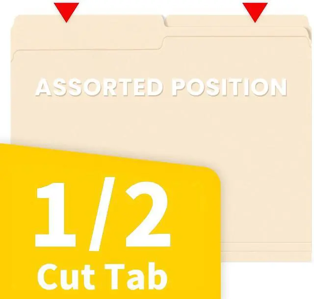 Alt view image 4 of 7 - SUNEE File Folders, 18 Pack Manilla Folders 8.5 x 11, 1/2 Cut Tab for Easy Labeling and Organization, Durable Standard Paper for Home, Office, School Filing