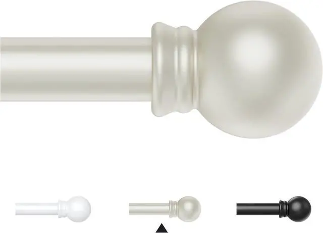 Main image of Thestoa Nickel Curtain Rods for Windows 30-46 Inch, 5/8" Stainless Steel Small Curtain Rod for Bedroom, Living Room,Kitchen,Farmhouse