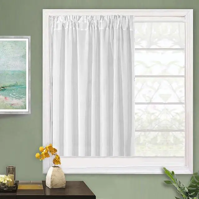 Alt view image 4 of 7 - KXLife 1 Pack Spring Tension Curtain Rod 28-40 inch, 5/8" Diameter, Adjustable Small Curtain Rod No Drilling, Expandable Spring Loaded Tension Rod for Doors and Windows, Black