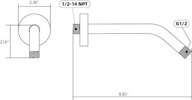 Alt view image 5 of 7 - Shower Arm,8 Inch Stainless Steel Wall-Mounted Shower Head Arm,Brushed Nickel,6Z2MK