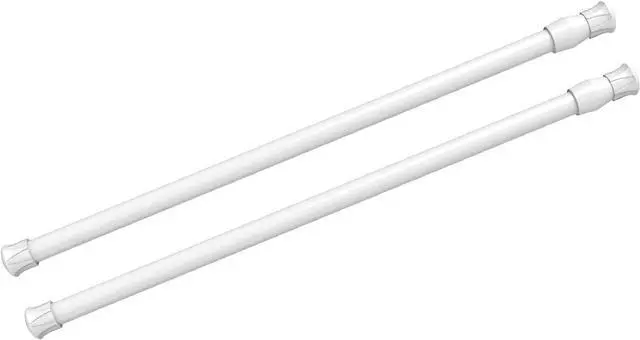 Main image of 2Pcs Spring Tension Curtain Rods No Drilling, Adjustable 15.7-28 Inches | 5/8" Diameter, Spring Loaded, Expandable for Window, Bathroom, Cupboard, Kitchen, Wardrobe, Bookshelf DIY Project