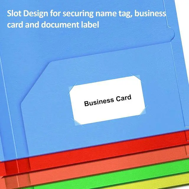 Alt view image 7 of 7 - 6 Paper Folders with Pockets, Multi Colors Pocket Folders, 6 File Folders | Heavy Duty, with Business Card Holder, for Documents Office Organizer Folder Letter Size School Supplies