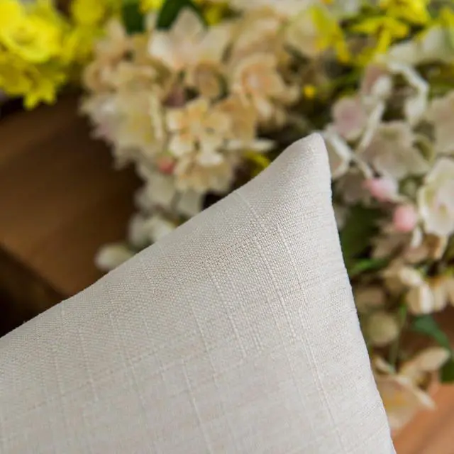 Alt view image 7 of 7 - Jeanerlor Lined Linen White Throw Pillow Cover 12x20 inch Cushion Case from Home Decor for Baby/Children, (30 x 50 cm), Light Linen