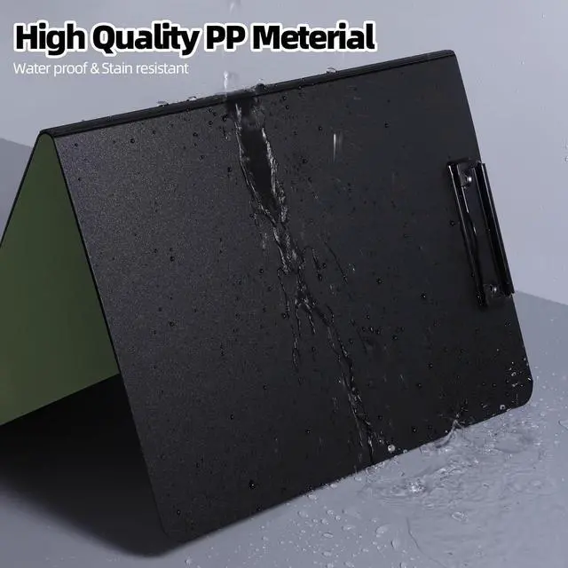 Alt view image 6 of 7 - FRETONBA Clipboard Folder, A4 Foldable Clipboard with Horizontal and Vertical Double Metal Clips, 360 Degree Foldable Binder Clipboards with Pen Holder, File Cover Work Folder Clipboards, Green