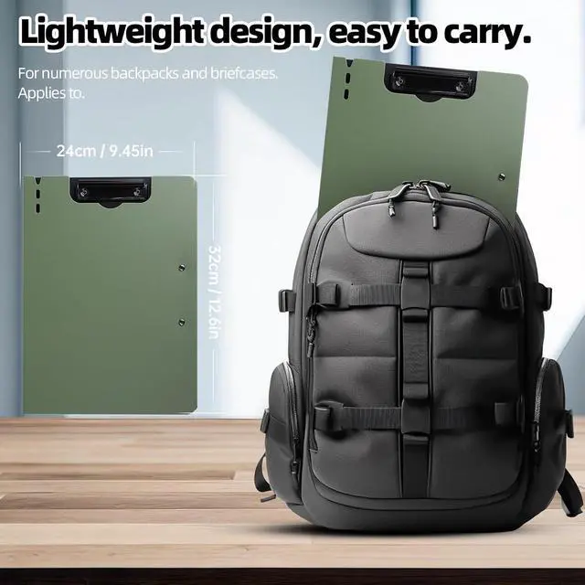 Alt view image 7 of 7 - FRETONBA Clipboard Folder, A4 Foldable Clipboard with Horizontal and Vertical Double Metal Clips, 360 Degree Foldable Binder Clipboards with Pen Holder, File Cover Work Folder Clipboards, Green