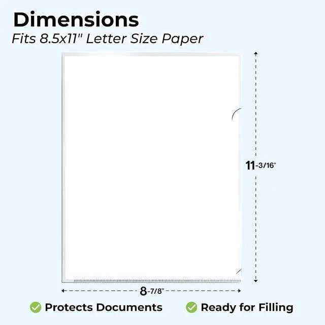 Alt view image 2 of 7 - Dunwell Clear Folders for Documents, Plastic 8.5x11 File Sleeves, 6 Pack | Document Protection, Filing, Storage, Organization, Transparent Pockets, Durable Letter Size Holder